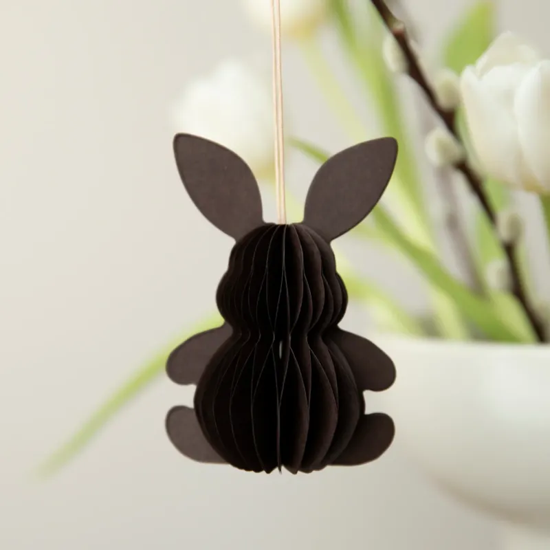 Papieranhänger Hase Nils - dunkelbraun