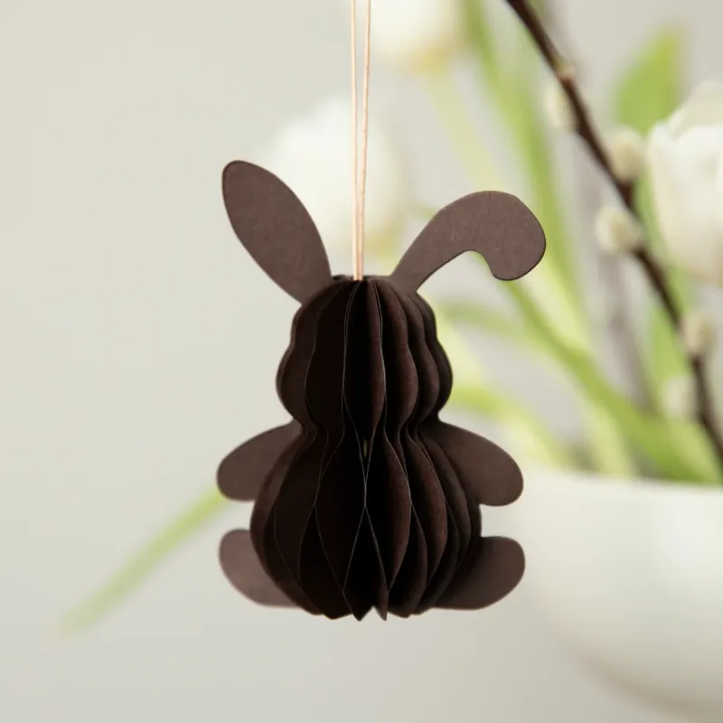 Papieranhänger Hase Lotte - dunkelbraun