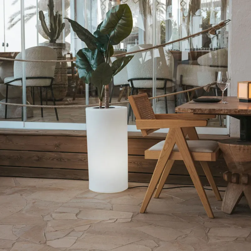 RUNDES BLUMENTOPF PALMA 70 LICHT