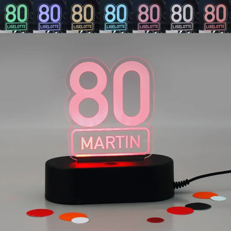 Acryllampe zum 80. Geburtstag