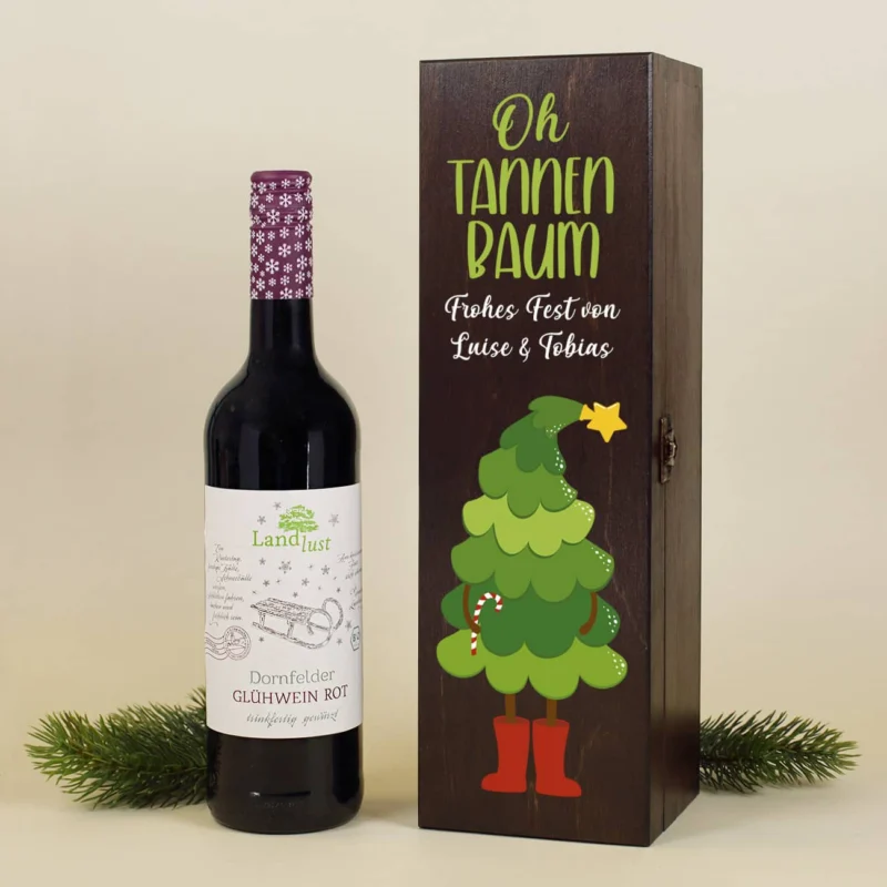 Weinkiste mit Glühwein