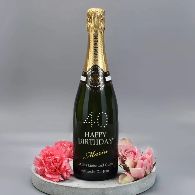 Champagnerflasche zum 40. Geburtstag MADE WITH SWAROVSKI® ELEMENTS