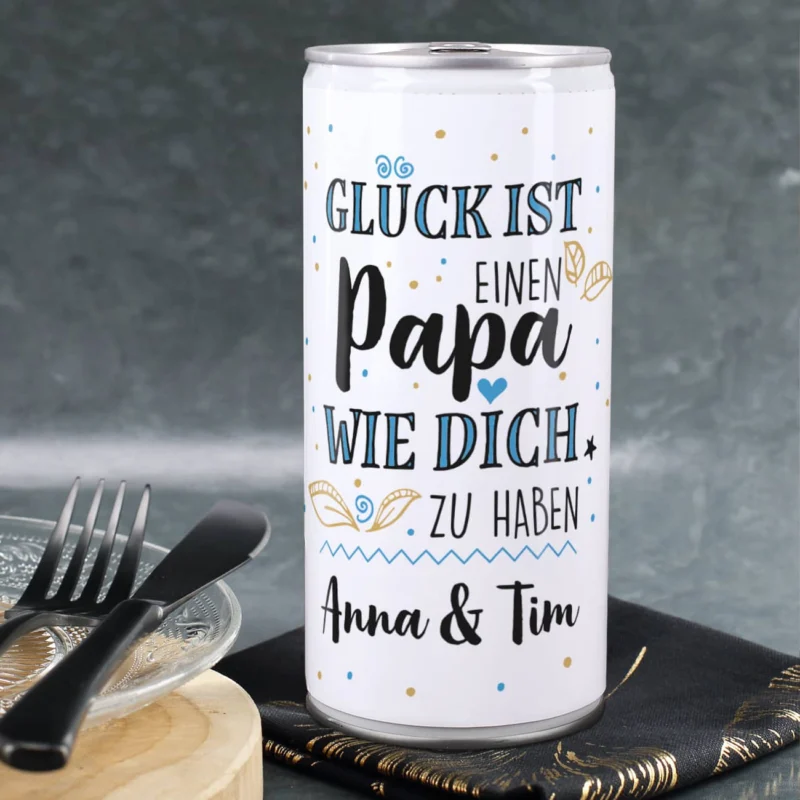 Glück ist, einen Papa wie dich zu haben - Bierdose mit Wunschtext