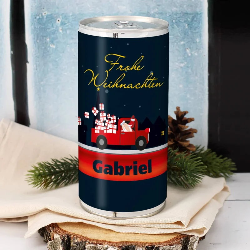 Persönliche Bierdose - Frohe Weihnachten - mit Name