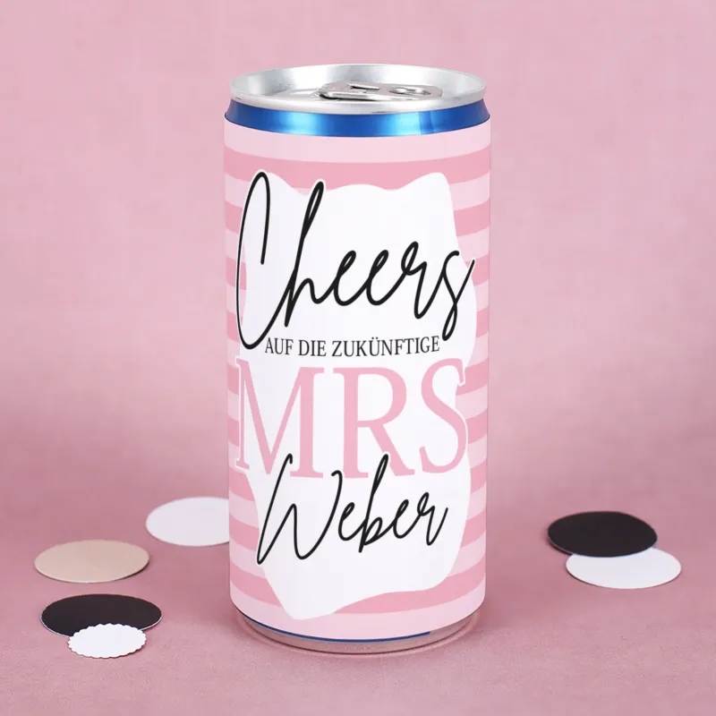 JGA-Secco für die Braut mit Wunschname | Cheers! Auf die zukünftige Mrs.