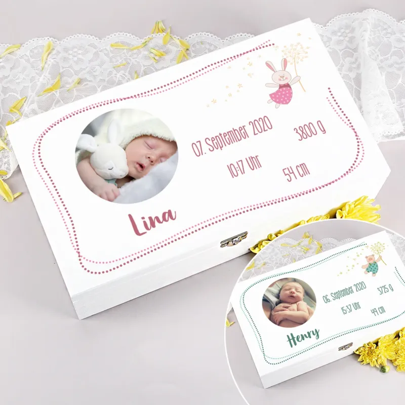 Erinnerungsbox mit Fotoaufdruck für Mädchen und Jungen