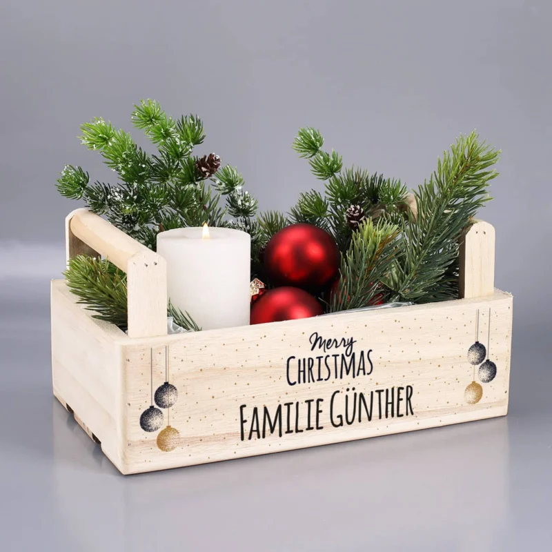 Bedruckter Pflanzkorb zu Weihnachten