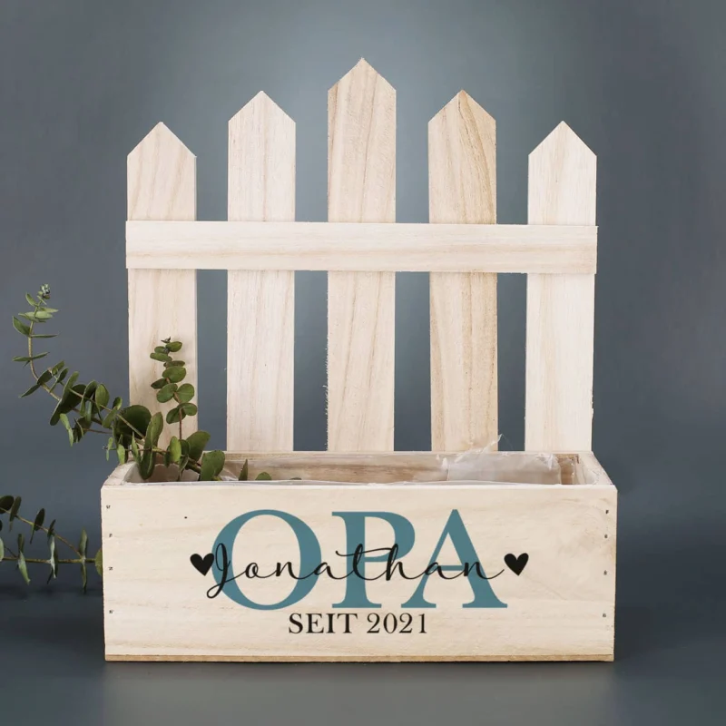 Personalisierte Pflanzkiste für Opa zum Vatertag oder Geburtstag