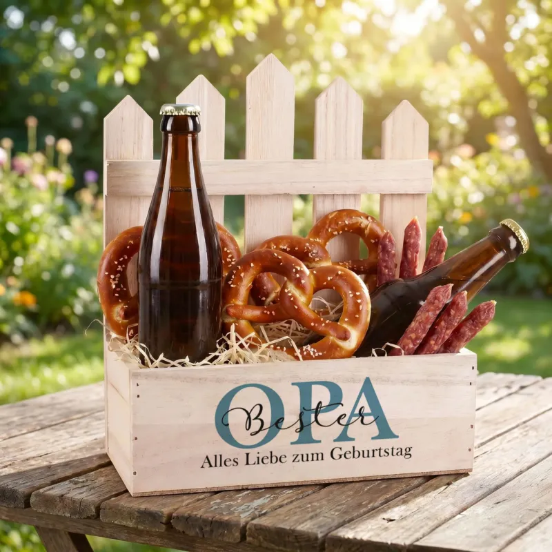Personalisierter Pflanzkorb für Opa zum Geburtstag