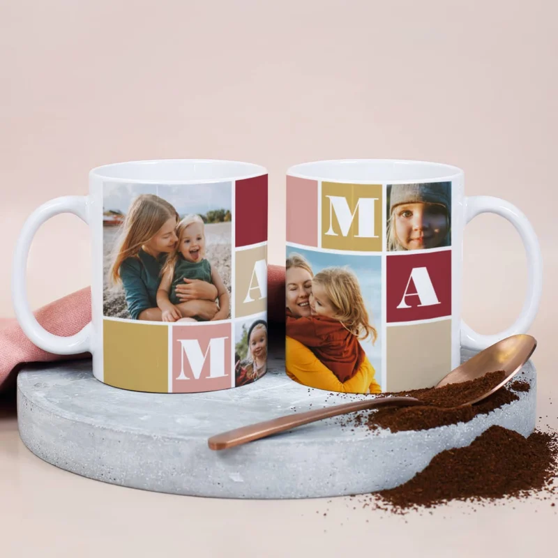 Fototasse für Mama mit 4 Fotos nach Wahl bedruckt