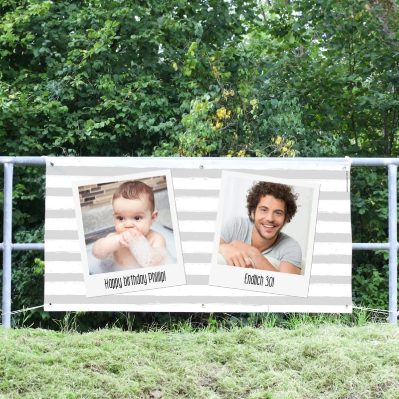 Polaroid Banner mit Fotos bedruckt