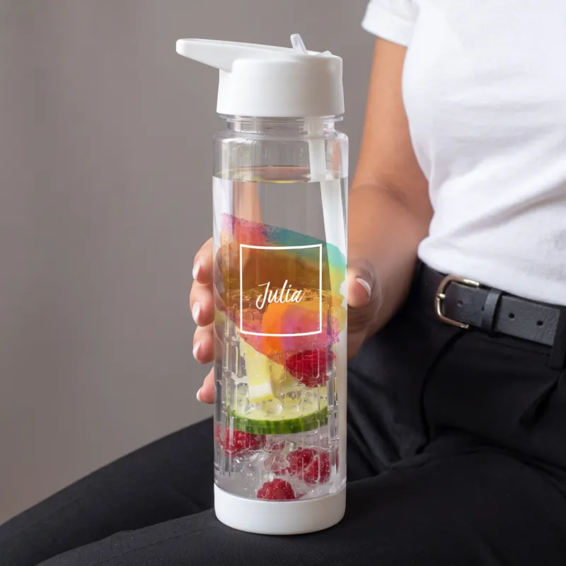Personalisierte Watercolor Trinkflasche mit Wunschnamen – das ideale Geschenk für Kollegen und Freunde