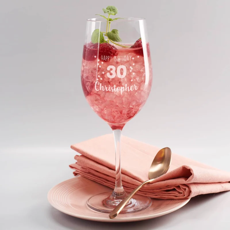 personalisiertes Leonardo Weinglas Happy Birthday 30 mit Gravur