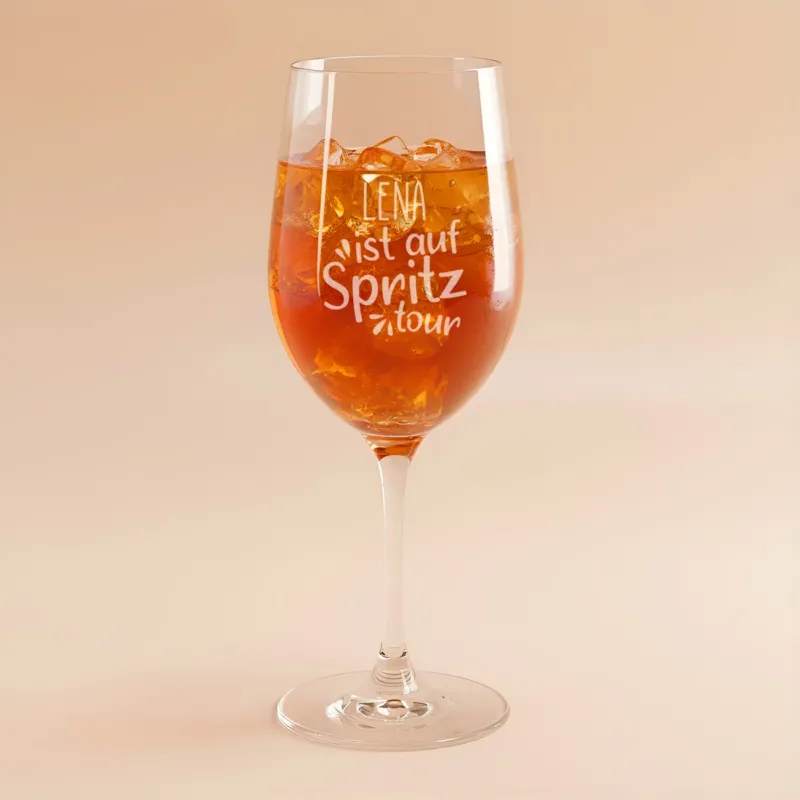 Aperolglas mit Name graviert