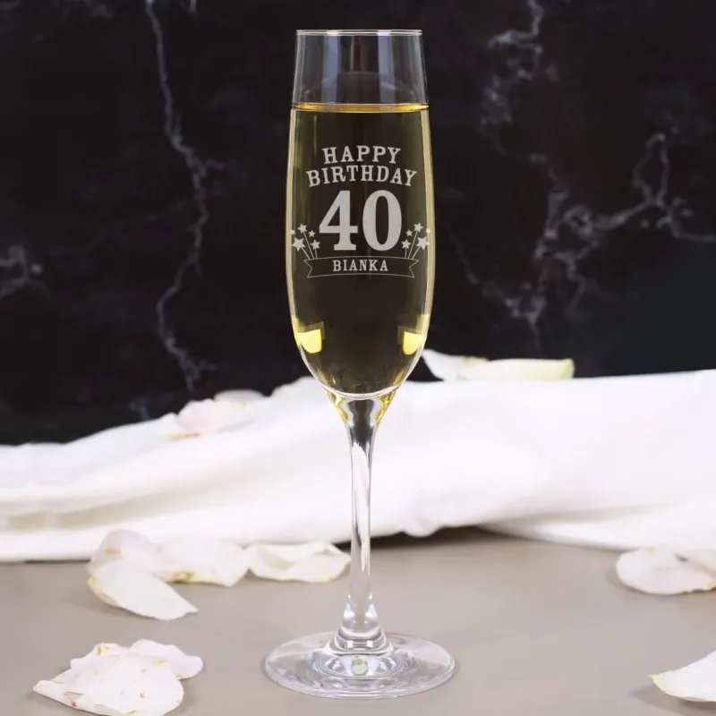 Sektglas von Leonardo zum Geburtstag mit Name und Alter