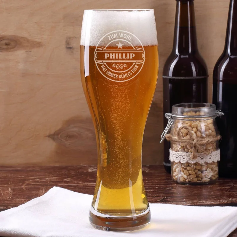 Weizenbierglas von Leonardo mit Wunschnamen - Zum Wohl