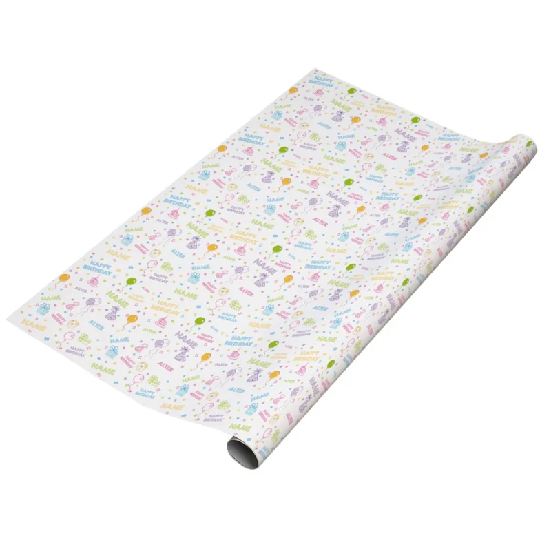 Geburtstags-Geschenkpapier mit Name und Alter