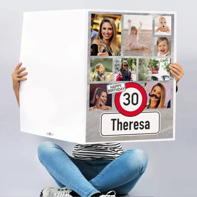 XXL Klappkarte zum Geburtstag mit 9 Wunschfotos