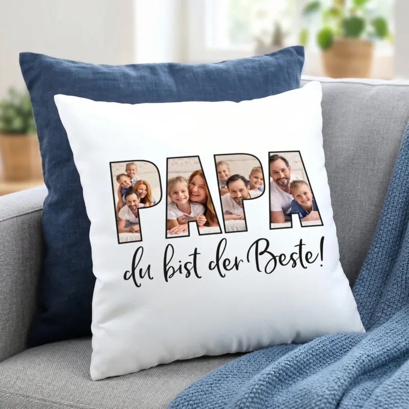 Papa du bist der Beste! - Fotokissen zum Vatertag