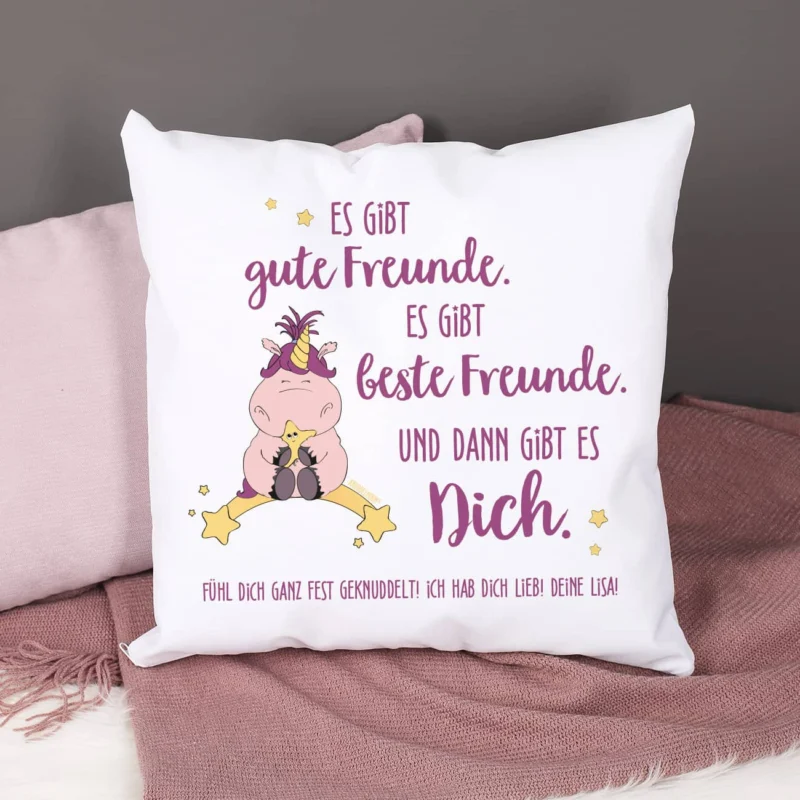 Kissen für die beste Freundin mit Spruch