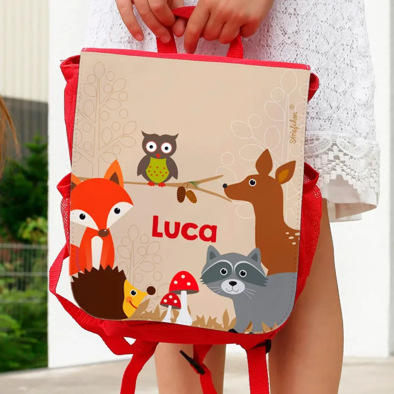 Kindergarten-Rucksack Waldtiere mit Name