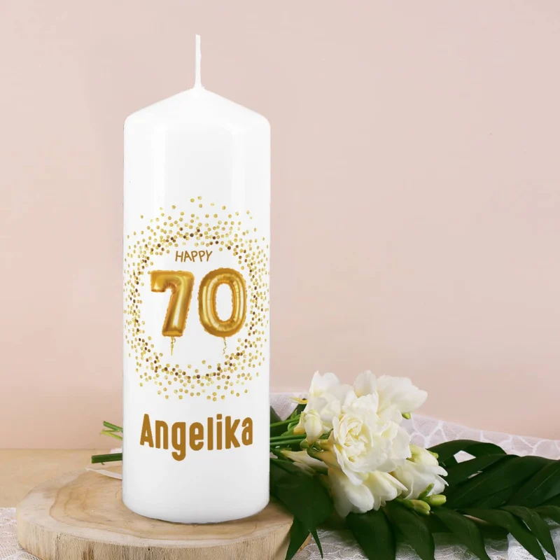 Kerze zum 70. Geburtstag mit Name
