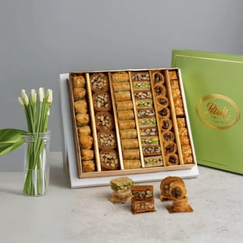 Petek 1942 Mixed Aleppo Dessert Box 680g - A Luxurious Assortment of Traditional Aleppo Sweets - Exporgin - Global Shopping Site