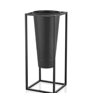 Prism Vase & Flower Pot Black 70x30x30 cm - Exporgin - Global Shopping Site