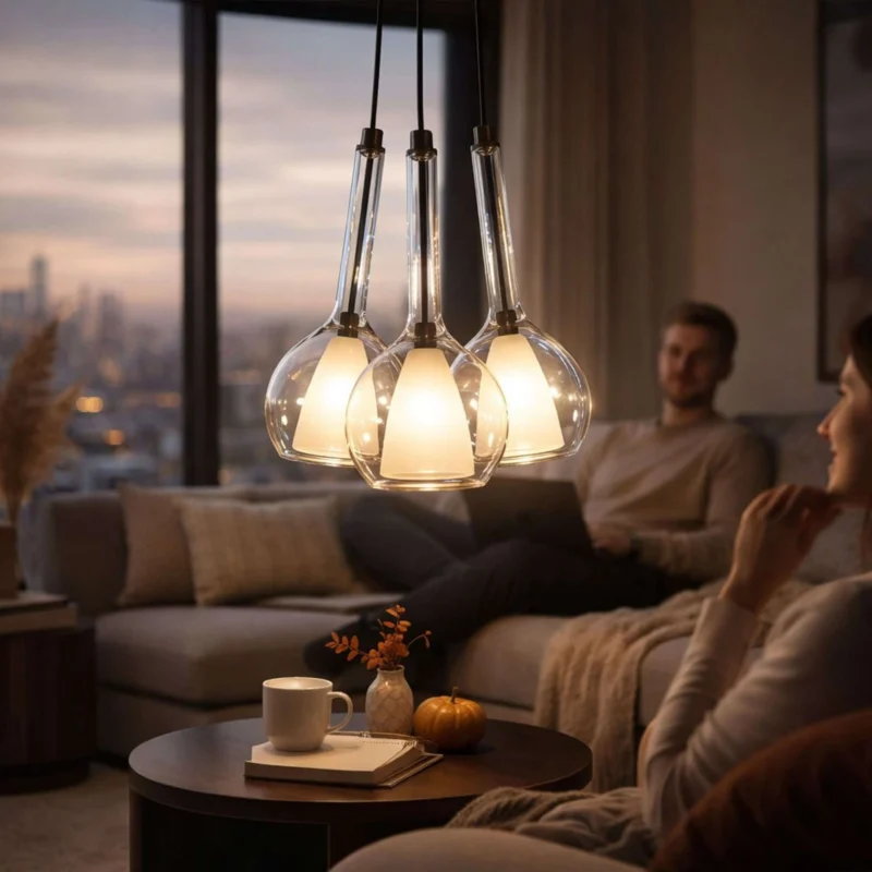 s.luce Belluna Cluster Glas-Hängeleuchte 3-flammig