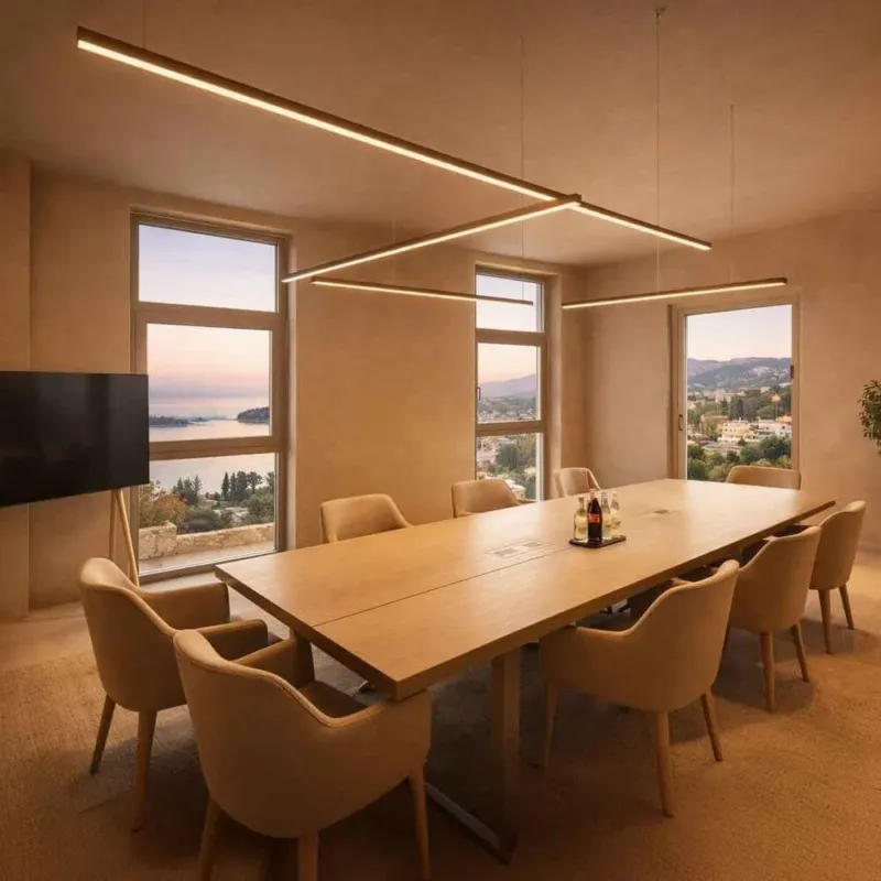 s.luce Oris LED-Linienlampe Büro-Pendelleuchte XL nach Maß 2700K