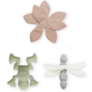 SET OF 3 CRINKLE RATTLE BABY TOYS LILY POND