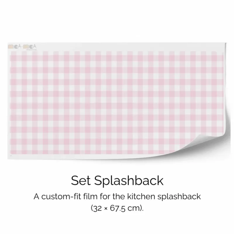 Klebefolie für IKEA DUKTIG Kinderküche - Karomuster (Pink) – Bild 3