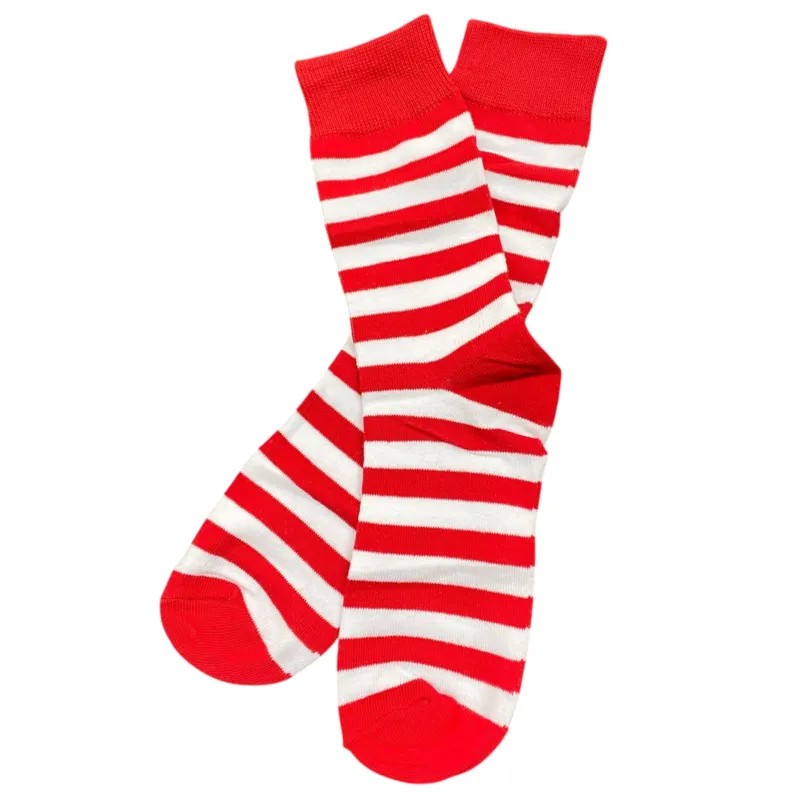 Ringelsocken in rot weiß