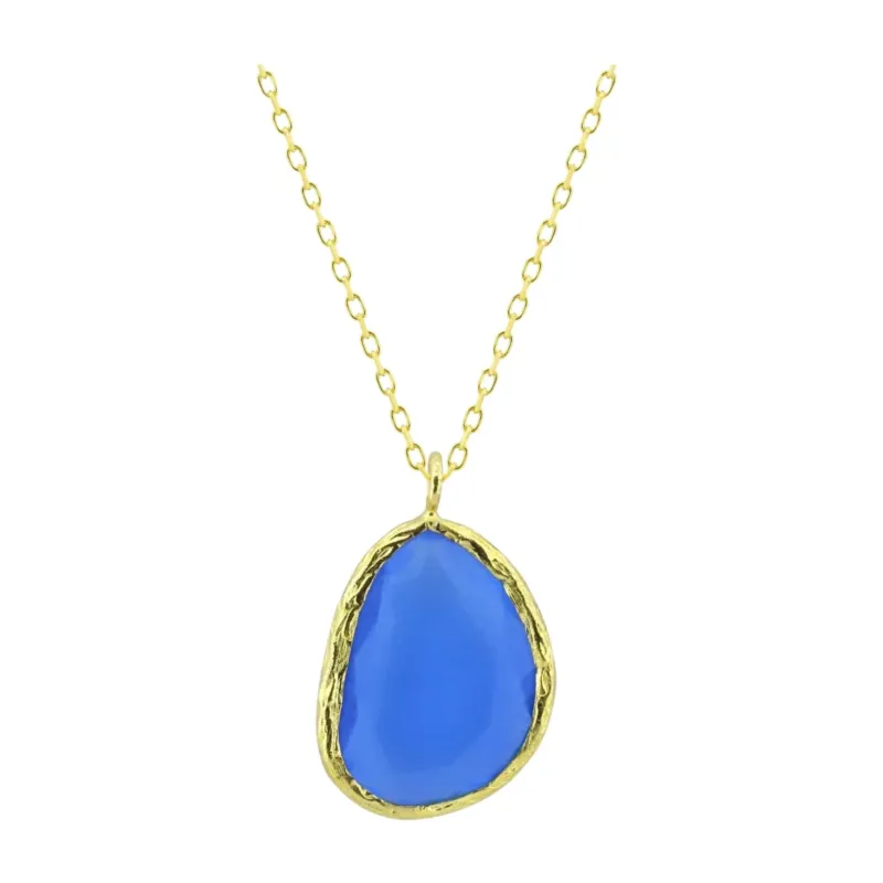 Sun Stone Series Cat's Eye Bean Cut Blue Necklace – Elegant and Timeless - Exporgin - Global Shopping Site