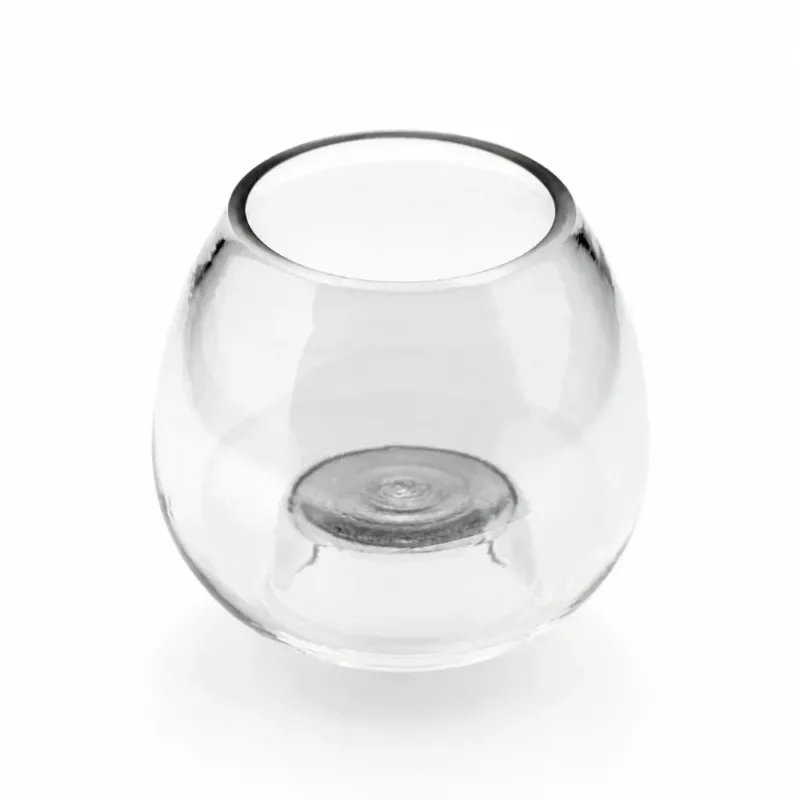 Transparentes 2-in-1 Teelichtglas und Blumenvase aus klarem Glas mit 7,5 cm Höhe