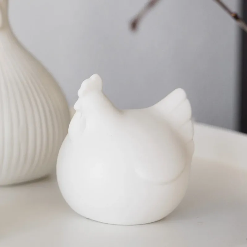 Osterdekoration Huhn Tilde - weiß