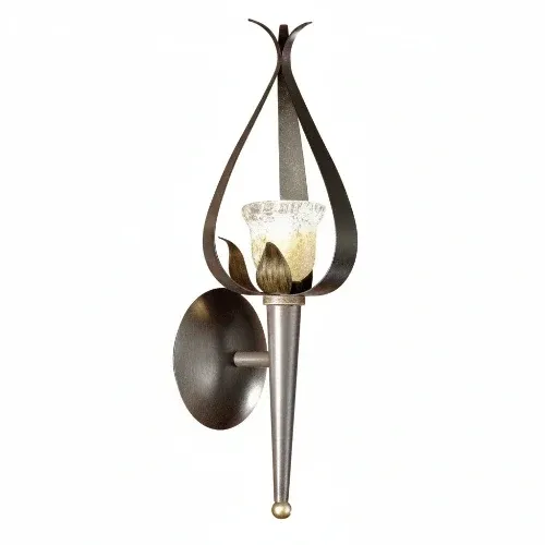 Wandleuchte rostfarben Glas Wandfackel Antik Perla – Wandleuchte dimmbar