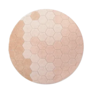 WASHABLE RUG ROUND HONEYCOMB ROSE
